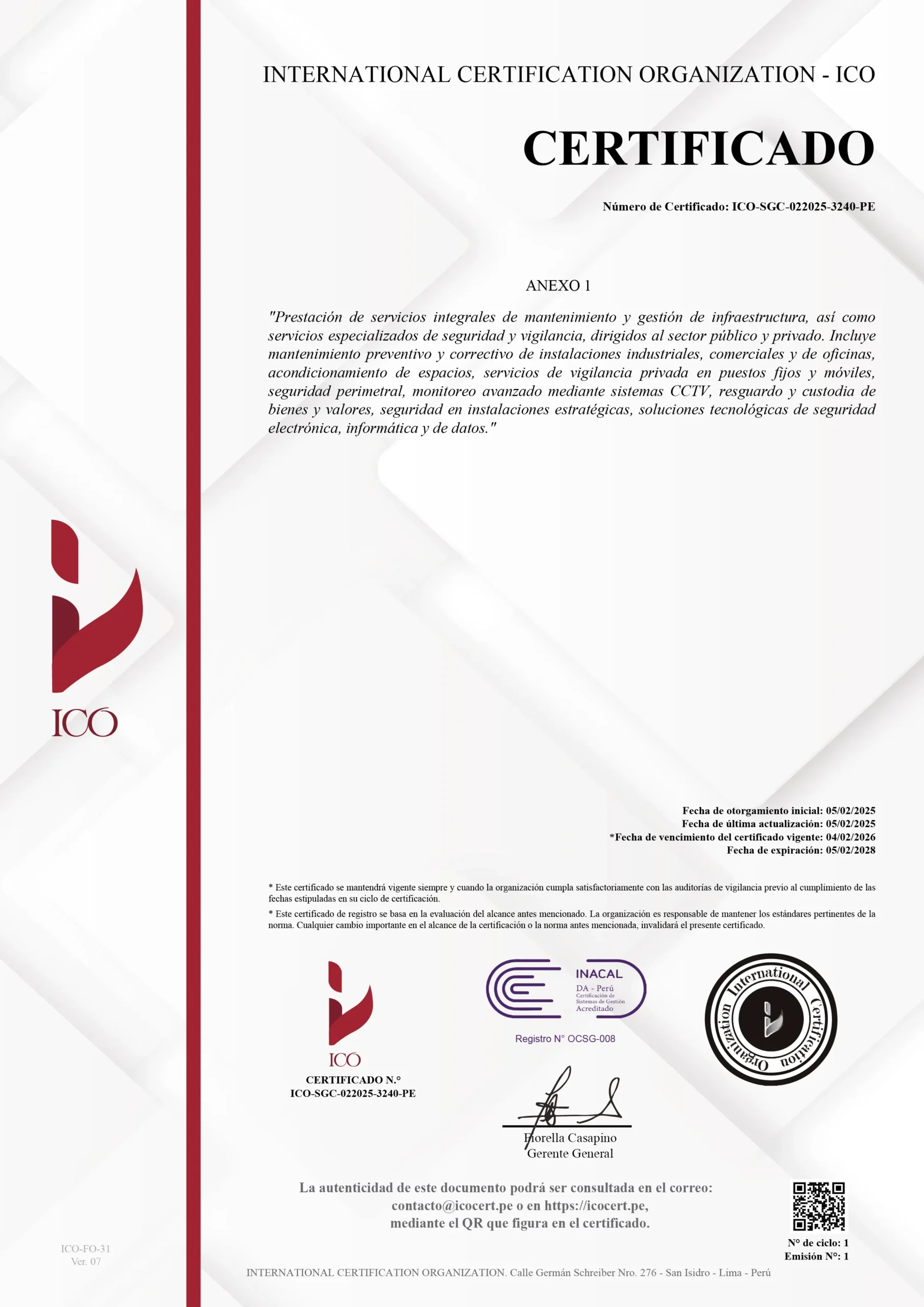 CERTIFICADO ICO - SEGLIMPZA HEAR SERVICIOS GENERALES 9001-2